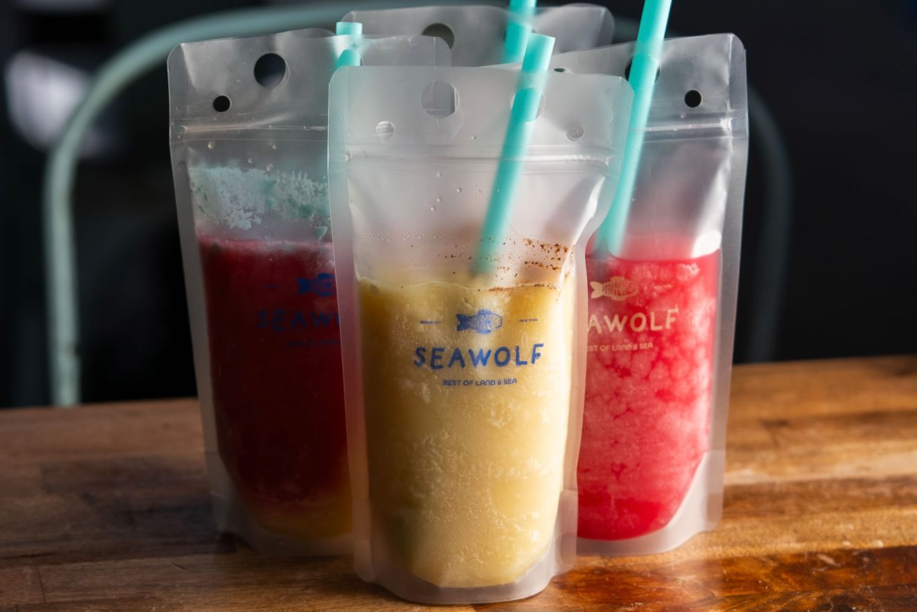 Frozen cocktails in Sea Wolf pouches